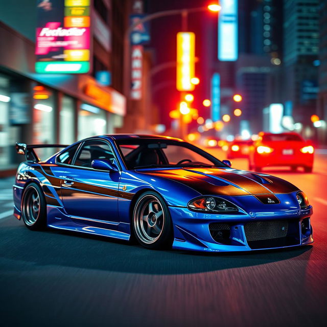 A 1995 Mitsubishi Eclipse styled in the high-octane aesthetic of 'Need for Speed'