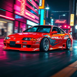 A 1991 Mitsubishi Eclipse styled in the thrilling aesthetic of 'Need for Speed'