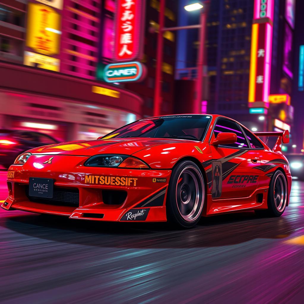 A 1991 Mitsubishi Eclipse styled in the thrilling aesthetic of 'Need for Speed'