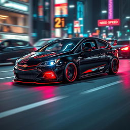 A Chevrolet Astra styled in the thrilling aesthetic of 'Need for Speed'