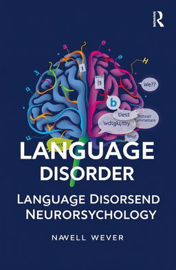 A visually striking book cover that explores the themes of language disorder and neuropsychology