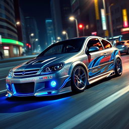 A Chevrolet Astra styled in the exhilarating aesthetic of 'Need for Speed' 2006