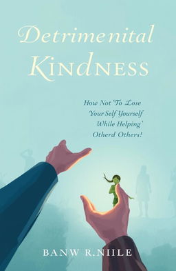 A book cover design for an eBook titled 'Detrimental Kindness: How Not To Lose Yourself While Helping Others', featuring a serene yet thought-provoking illustration