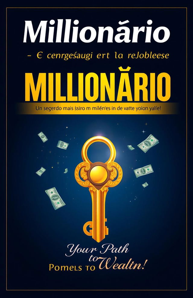 A striking cover design for an e-book titled 'Milionário - O segredo mais simples que vende Milhões'