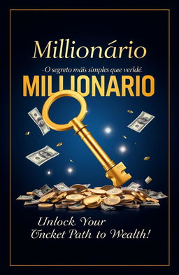 A striking cover design for an e-book titled 'Milionário - O segredo mais simples que vende Milhões'