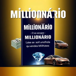 An e-book cover design titled 'Milionário - O segredo mais simples que vende Milhões'