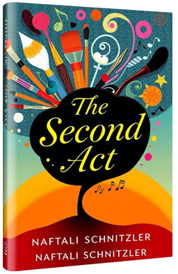 A whimsical and captivating book cover design for "The Second Act" by Naftali Schnitzler