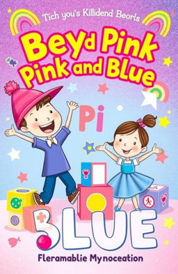 An imaginative and colorful cover for a children's book titled 'Beyond Pink and Blue'