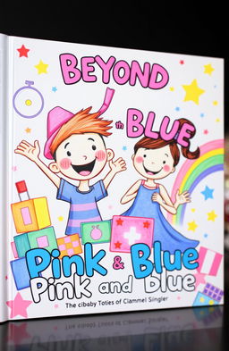 An imaginative and colorful cover for a children's book titled 'Beyond Pink and Blue'