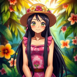 A stunning portrait of Nico Robin from the anime One Piece, showcasing her iconic look with long, dark hair and a confident expression