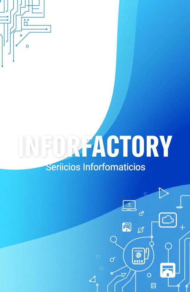 A modern and sleek cover design featuring the name 'INFORFACTORY Servicios Informáticos' in bold, stylish typography