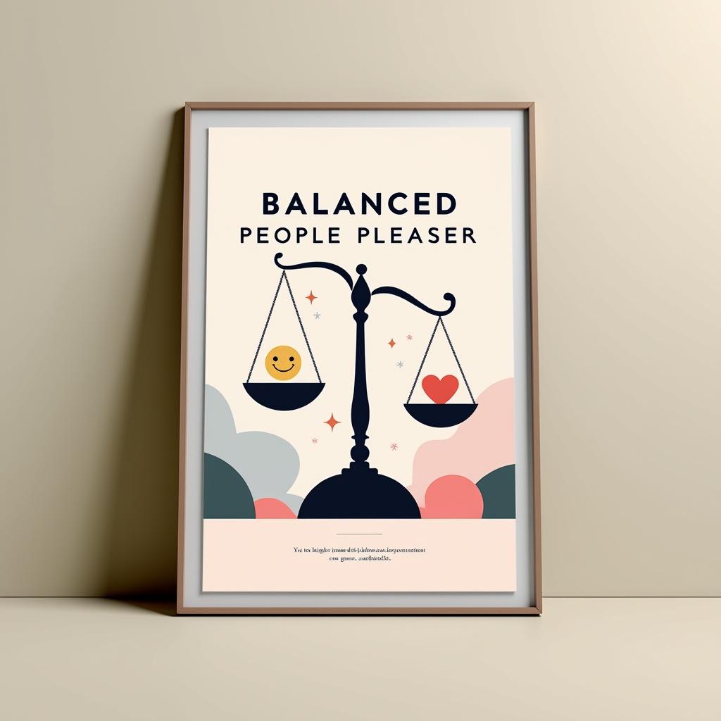 A beautiful, minimalist poster titled 'Balanced People Pleaser'