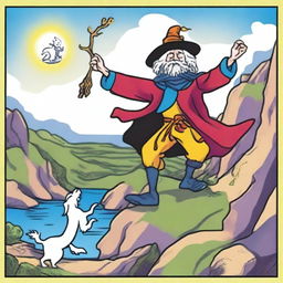 An image capturing The Fool Tarot card in Jim Henson's puppetry style