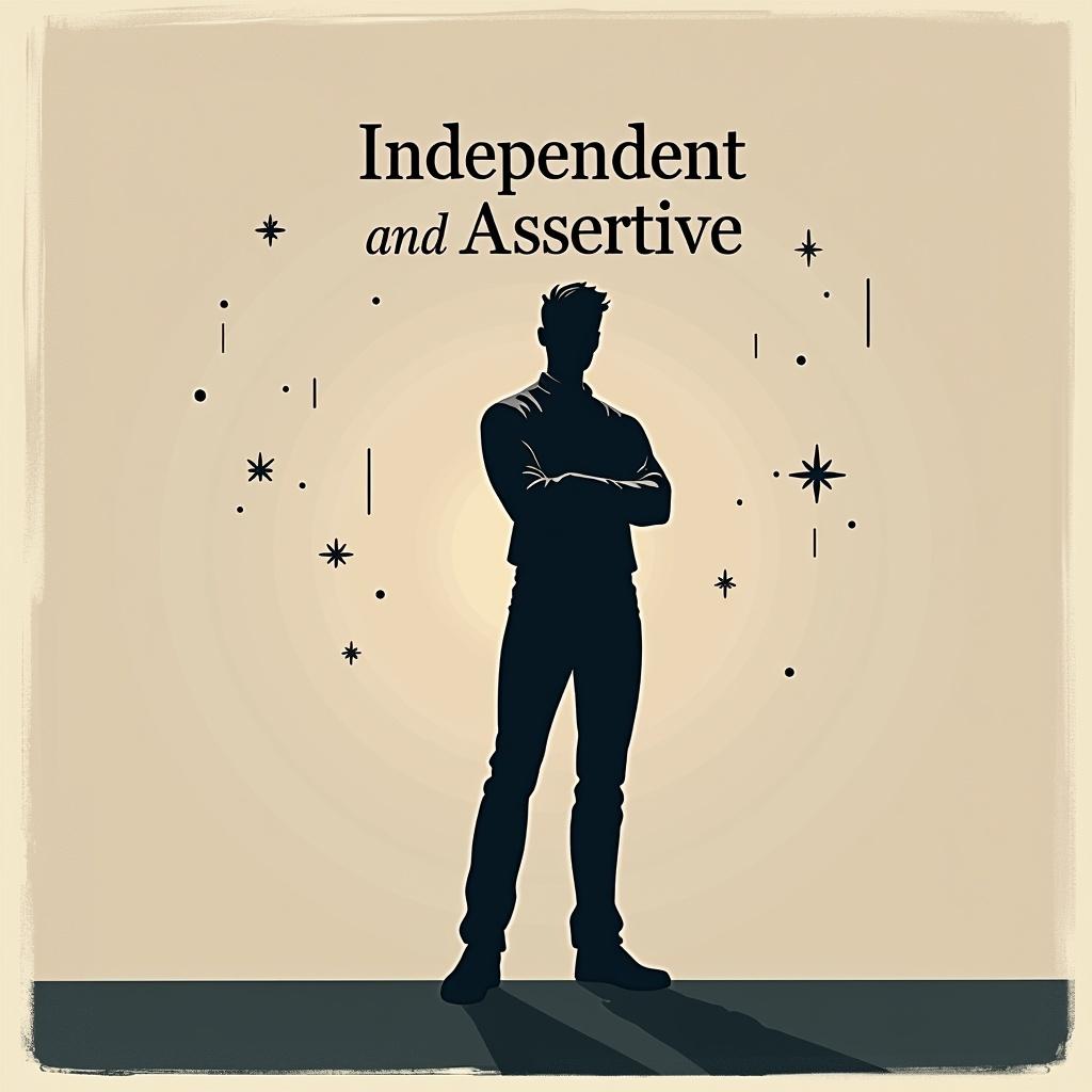 A beautiful, minimalist poster titled 'Independent and Assertive'