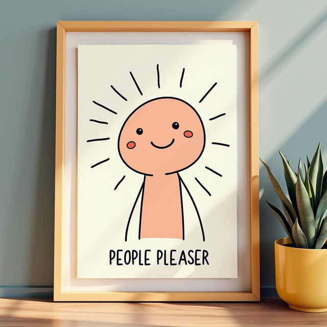 A beautiful, minimalist poster titled 'Occasional People Pleaser'