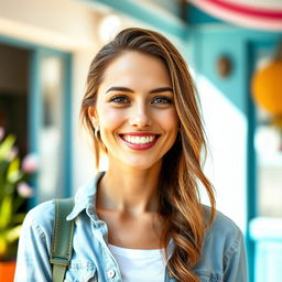 A woman, 35 years old, with European features that incorporate Scandinavian, Slavic, and Mediterranean traits