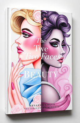 A captivating book cover illustrating the duality of the beauty industry in the 21st century