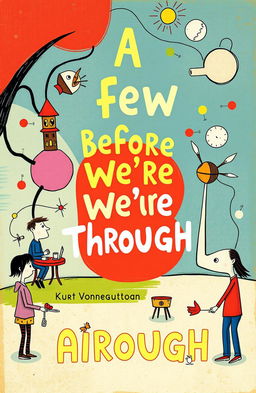 An imaginative and quirky cover for a post-modern anthology titled 'A Few Before We're Through'