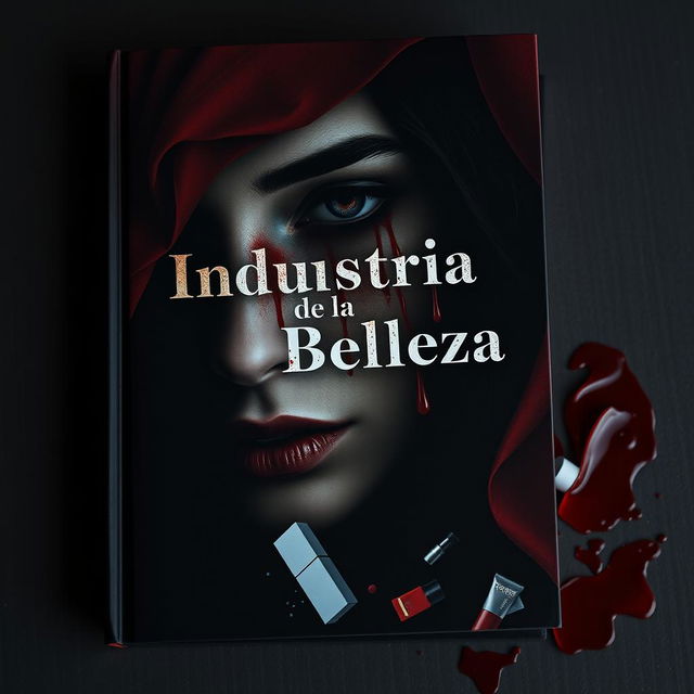 Una intensa portada de libro que representa el lado oscuro de la industria de la belleza en el siglo 21