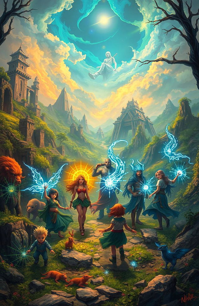 A mysterious journey featuring a group of seven diverse characters with unique supernatural abilities, engaging in a fantastical adventure across different realms