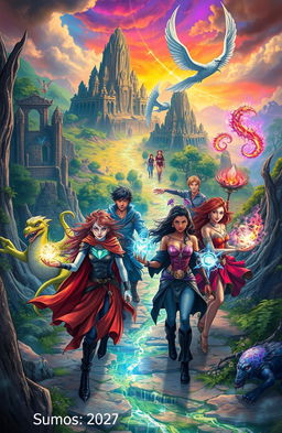 A mysterious journey featuring a group of seven diverse characters with unique supernatural abilities, engaging in a fantastical adventure across different realms