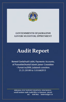 A professional HD cover page for an audit report