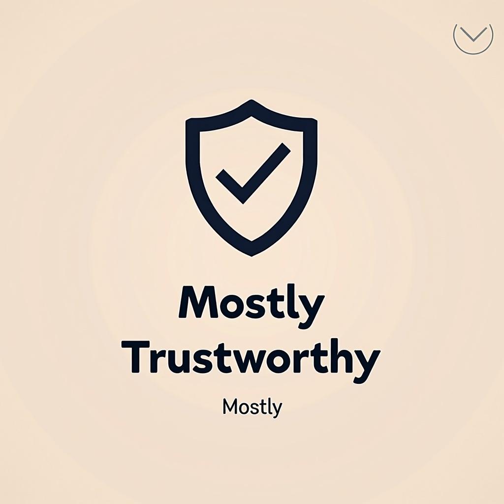 A beautiful, minimalist poster titled 'Mostly Trustworthy'