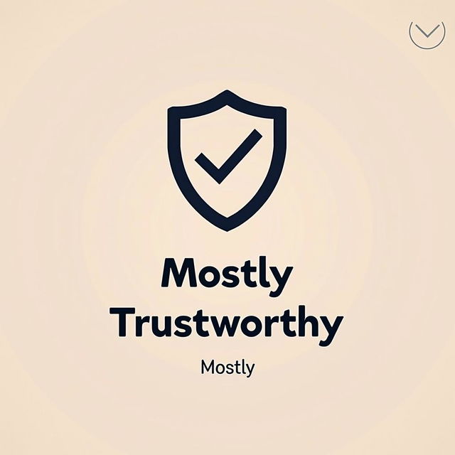 A beautiful, minimalist poster titled 'Mostly Trustworthy'