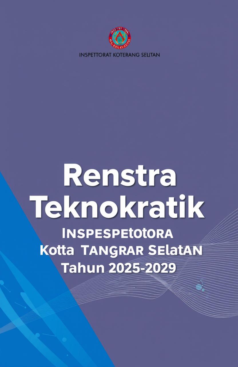 A professional and modern cover design for a document titled 'Renstra Teknokratik Inspektorat Kota Tangerang Selatan Tahun 2025 - 2029'