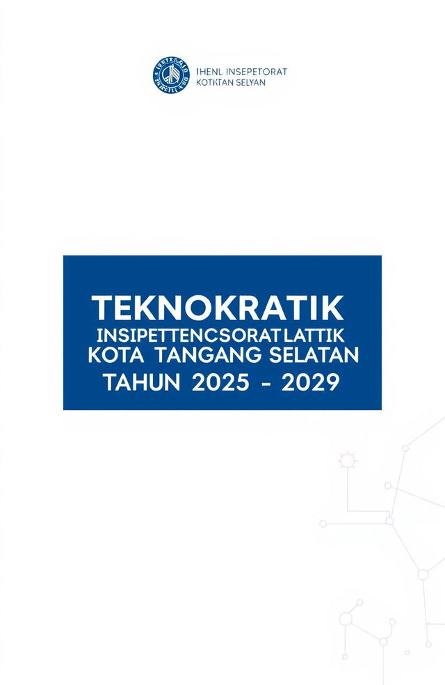 A professional and modern cover design for a document titled 'Renstra Teknokratik Inspektorat Kota Tangerang Selatan Tahun 2025 - 2029'