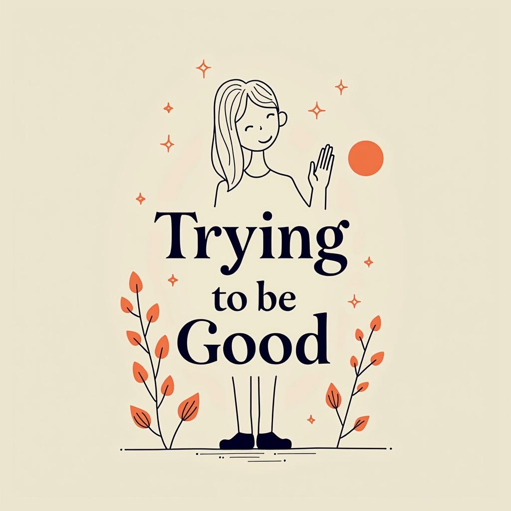 A beautiful, minimalist poster titled 'Trying to be Good'