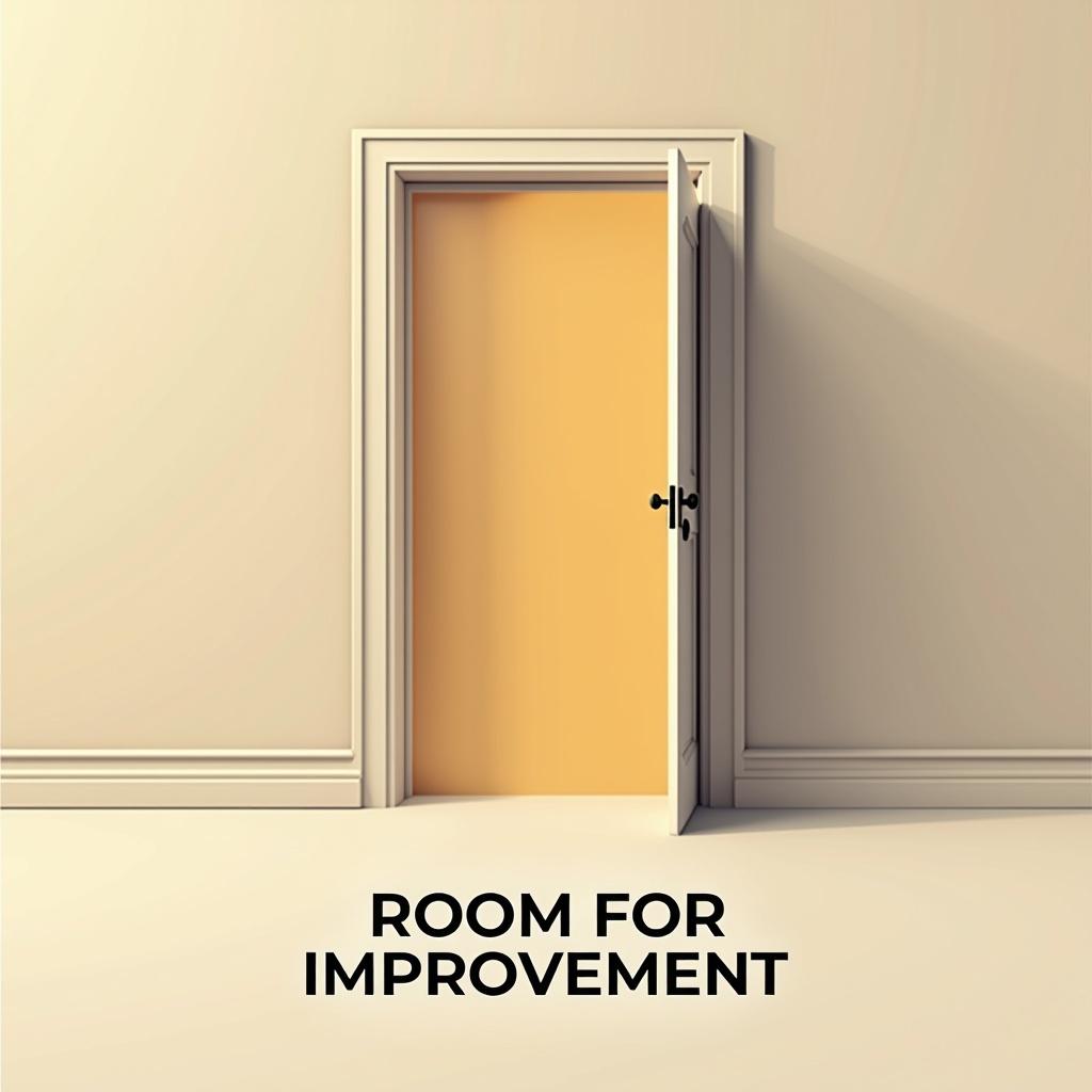 A beautiful, minimalist poster titled 'Room for Improvement'