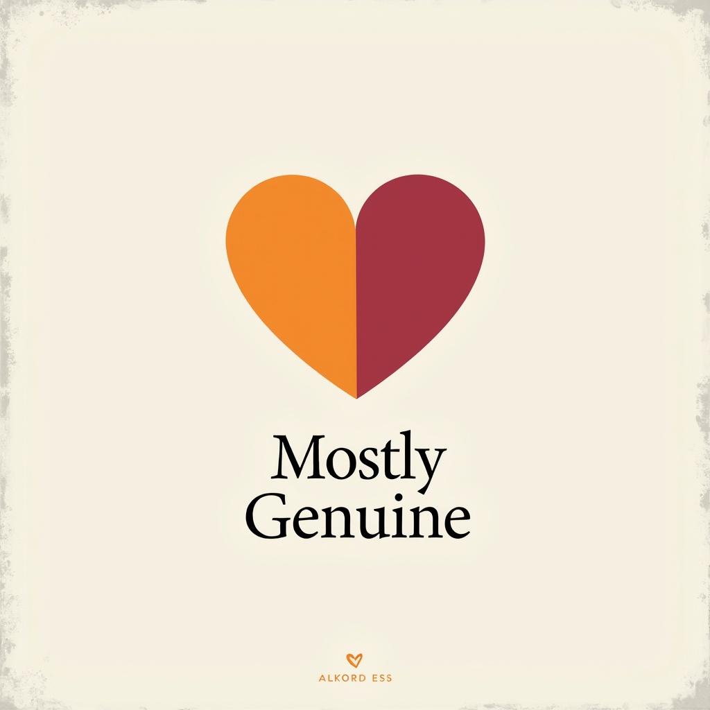 A beautiful minimalist poster titled 'Mostly Genuine'