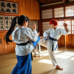 In a captivating karate dojo named "Garra de Dragón", the atmosphere is charged with energy and dedication