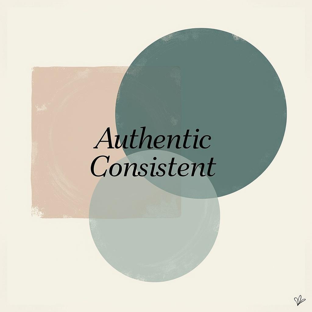 A beautiful, minimalist poster titled 'Authentic & Consistent'