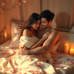 An artistic interpretation of intimacy, focusing on the beauty of connection between two lovers