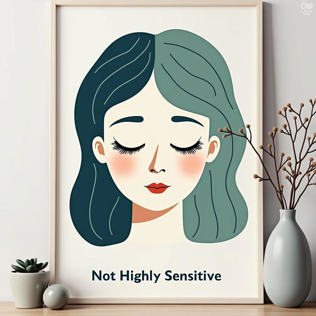 A beautiful, minimalist poster titled 'Not Highly Sensitive'