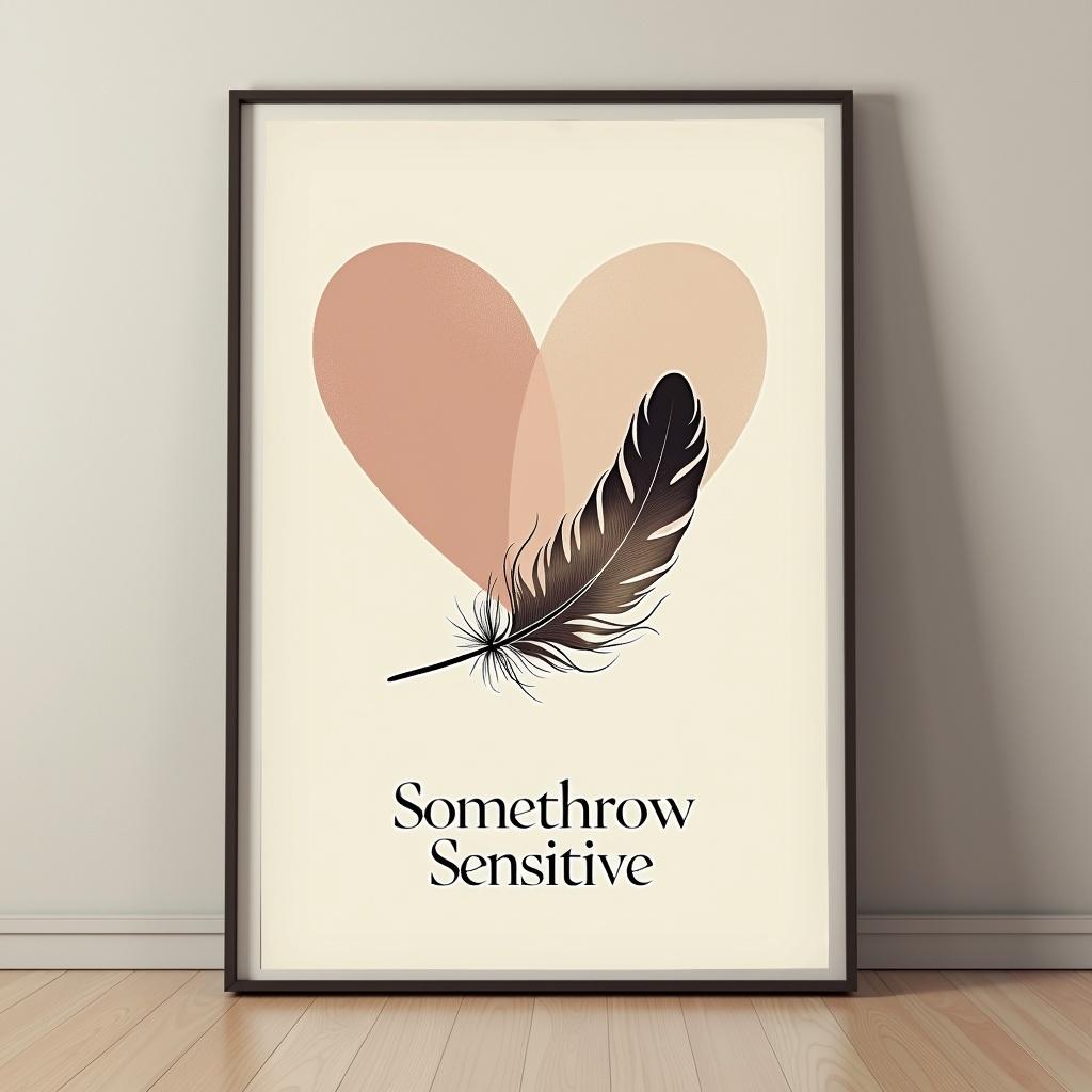 A beautiful, minimalist poster titled 'Somewhat Sensitive'