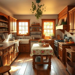A cozy traditional kitchen filled with rustic charm