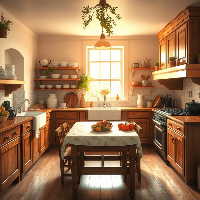 A cozy traditional kitchen filled with rustic charm