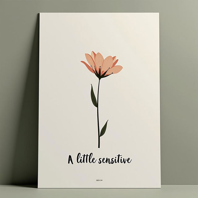 A beautiful, minimalist poster titled 'A Little Sensitive'