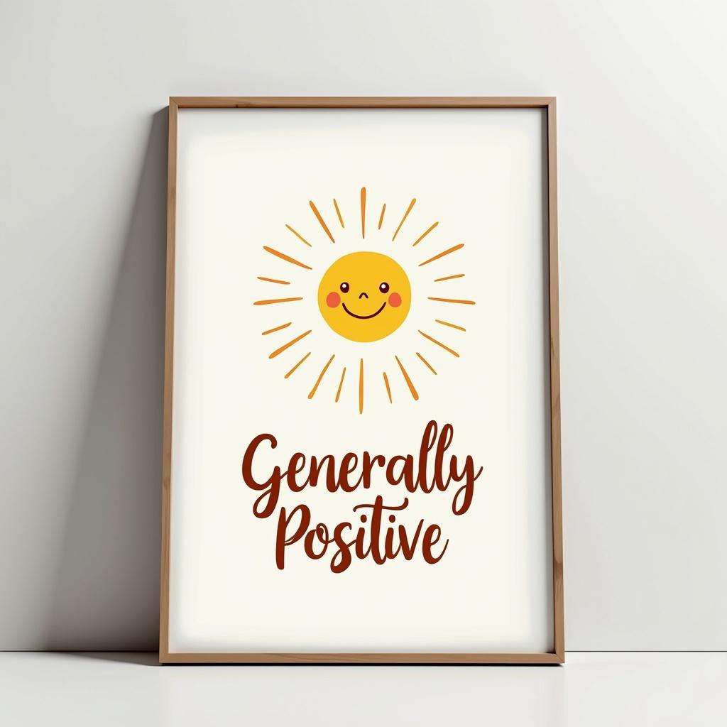 A beautiful, minimalist poster titled 'Generally Positive'