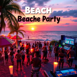 A colorful cover art for a dancehall song about a beach party