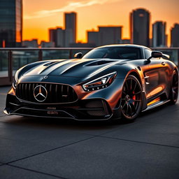 An updated Mercedes AMG One sports car, featuring redesigned headlights inspired by the Porsche Taycan and Toyota Supra, showcasing a sleek, aggressive look