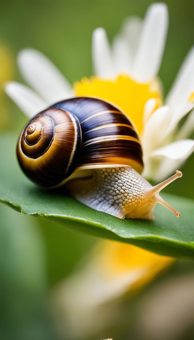 A 36k resolution image of a snail, designed as a cover for National Geographic's special edition titled 'Nat Geo Presents: Snails'