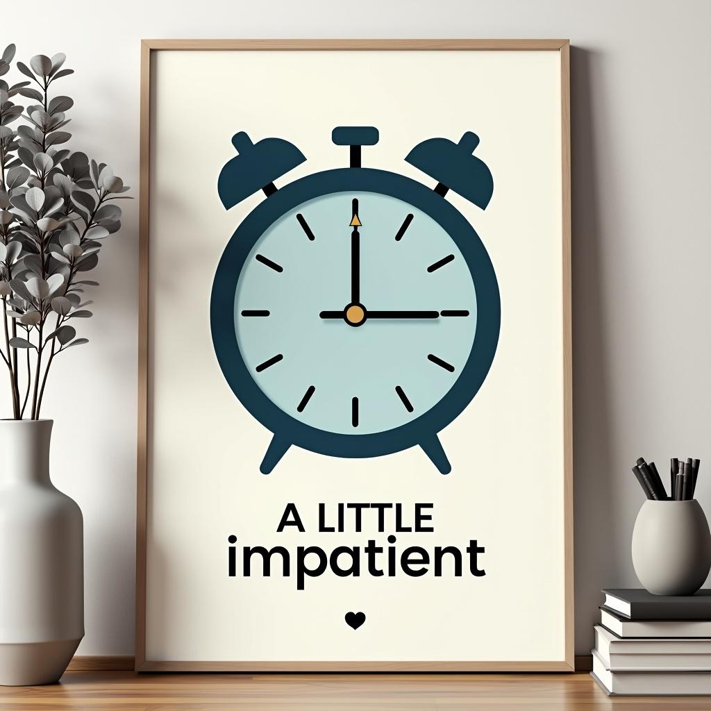 A beautiful, minimalist poster titled 'A Little Impatient'