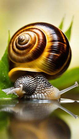 A 36k resolution image of a snail, designed as a cover for National Geographic's special edition titled 'Nat Geo Presents: Snails'