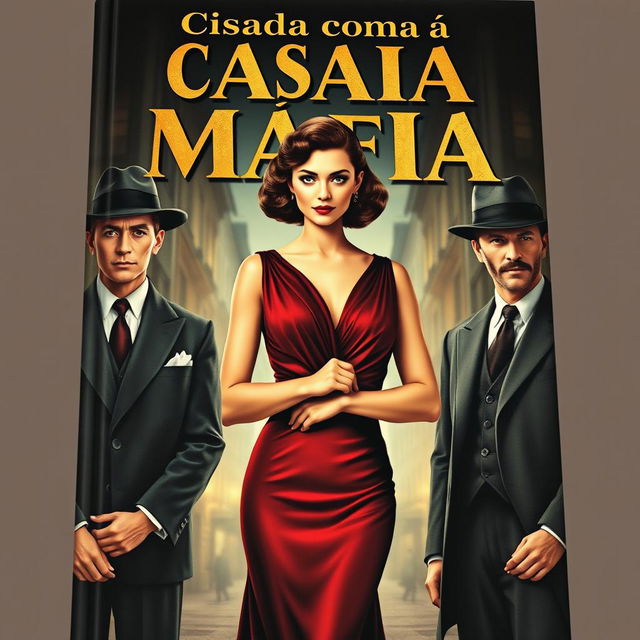 A book cover featuring a stylish young woman in 1930s Italian mafia fashion, wearing an elegant vintage dress with a dramatic silhouette, standing confidently in the center