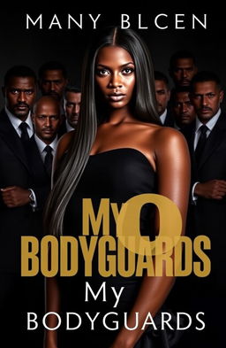 A luxurious and mysterious book cover for 'My 9 Bodyguards'