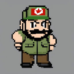 This is a high-quality pixel art image featuring a Pokemon-style sprite of Fidel Castro